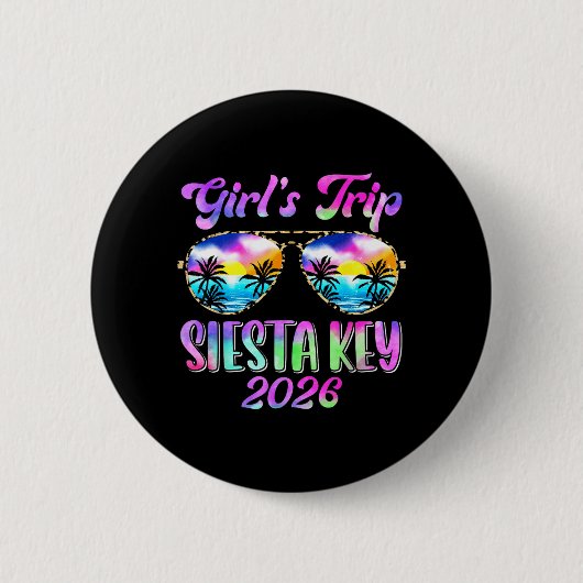 Mädchenreise Siesta Key 2026 Sommerstrand-Wochenen Button (Vorderseite)