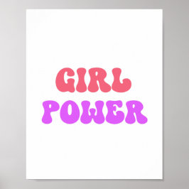 MÄDCHENRETRO-PINK-POWER LILA NACHRICHTENBESCHÄFTIG POSTER