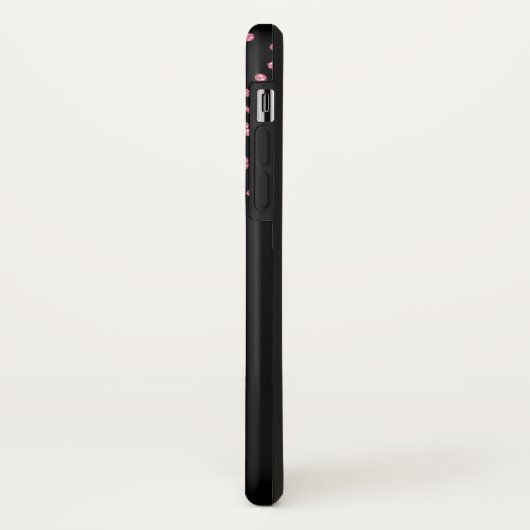 Mädchenrosa Glitzer Lippen Monogramm Name Case-Mate iPhone Hülle (Hinten/Links)