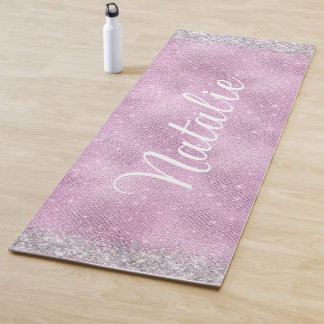 Mädchenrosa Glitzer, Name des benutzerdefinierten Yogamatte