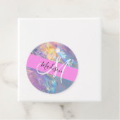 Mädchenrosa Holografisch Iridescent Monogram Name Geschenkanhänger (Beispiel)