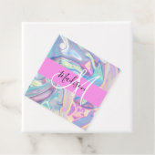 Mädchenrosa Holografisch Iridescent Monogram Name Geschenkanhänger (Beispiel)