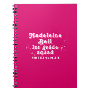 Mädchenrosa-Klassenlehrer Name Team Squad jeder Kl Notizblock