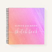 Mädchenrosa Name personalisiert modernes Sketch Notizblock (Vorderseite)
