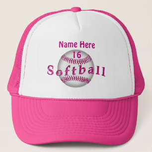 Mädchenrosa personalisierte Softball-Hüte Truckerkappe