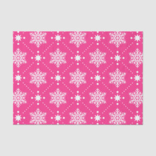 Mädchenrosa und weiße Schneeflocken Weihnachtsmu Seidenpapier