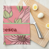 Mädchenrosa Wasserfarbenpräparierte Blume Geschirrtuch (Viertel Falte)