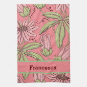 Mädchenrosa Wasserfarbenpräparierte Blume Geschirrtuch (Vertikal)