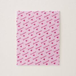 Mädchenrosa Wiederholungsname und Herz Puzzle