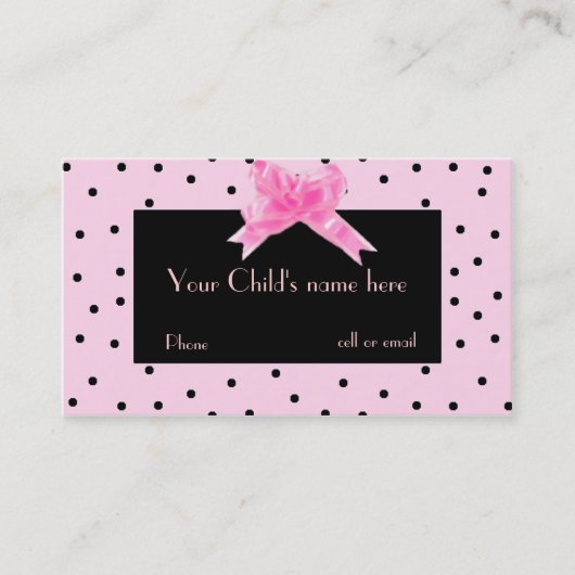 Mädchens hübsch in der rosa nennenden Karte (Vorderseite)