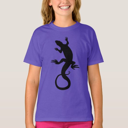 Mädchen's Lizard Sweatshirt Reptile Art Kinderhemd T-Shirt (Vorderseite)
