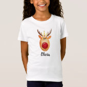 Mädchens Niedliche Weihnachtsprinzessin Rudolph mi T-Shirt (Vorderseite)
