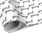 Mädchensammlung niedliche moderne feministische Po Geschenkpapier (Rolleneckpunkt)