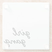 Mädchensammlung niedliche moderne feministische Po Glasuntersetzer (Rückseite)