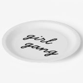 Mädchensammlung niedliche moderne feministische Po Pappteller (Schrägansicht)