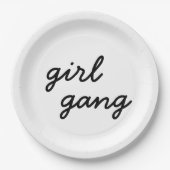 Mädchensammlung niedliche moderne feministische Po Pappteller (Vorderseite)