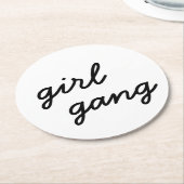 Mädchensammlung niedliche moderne feministische Po Runder Pappuntersetzer (Angewinkelt)