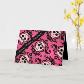 Mädchenschädel Geburtstag Karte (Gelbe Blume)