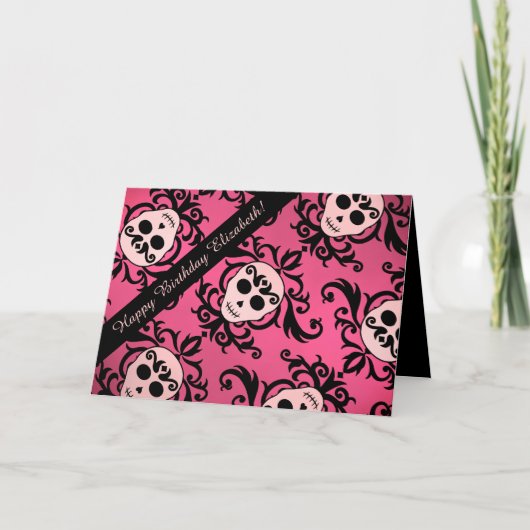 Mädchenschädel Geburtstag Karte (Vorderseite)