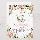 Mädchenschaf Geburtstagsfeier Einladung (Vorne/Hinten)