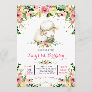 Mädchenschaf Geburtstagsladung Einladung