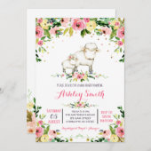 Mädchenschafe Kinderduscheinladungen Einladung (Vorne/Hinten)