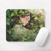 Mädchenschlafen in der Waldanime Mousepad (Mit Mouse)