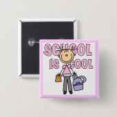 Mädchenschule ist cool button (Vorne & Hinten)