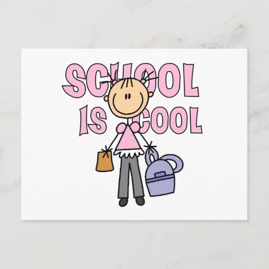 Mädchenschule ist cool postkarte (Vorderseite)