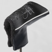 Mädchenschwarz gebürsteter Glitzer Golf Headcover (3/4 Vorderseite)