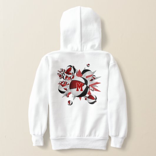 Mädchenschwarze Basketballstars mit Monogramm Hoodie (AblageHinten)