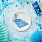 Mädchenschwimmen Pappteller (Party)