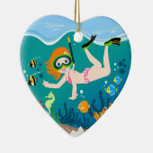 Mädchenschwimmerin Geburtstagsgeschenk Keramikornament (Rechts)