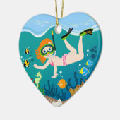 Mädchenschwimmerin Geburtstagsgeschenk Keramikornament (Links)