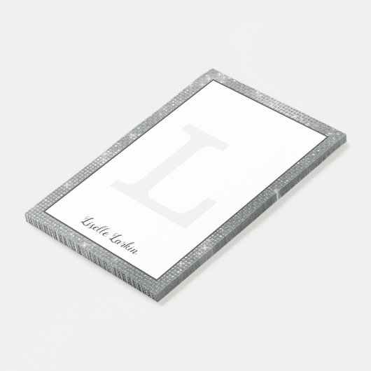 Mädchensilber Diamantspinnname Post-it Klebezettel (angewinkelt)