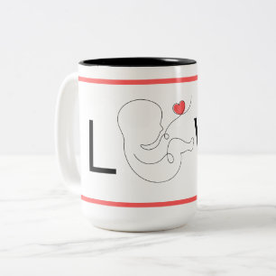 Mädchenskripte, Liebe des rosa Herzens, Zweifarbige Tasse