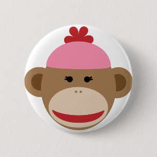 Mädchensockenaffe Button