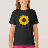 Mädchensonnenblume mit Monogramm T-Shirt (Vorderseite)