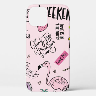 Mädchenspielkonzept mit Einhorn, Flamingo, Kakteen Case-Mate iPhone Hülle