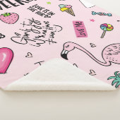 Mädchenspielkonzept mit Einhorn, Flamingo, Kakteen Sherpadecke (3/4)