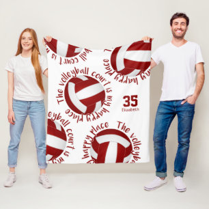 Mädchenspielplatz mit weißem Volleyballfeld Fleecedecke