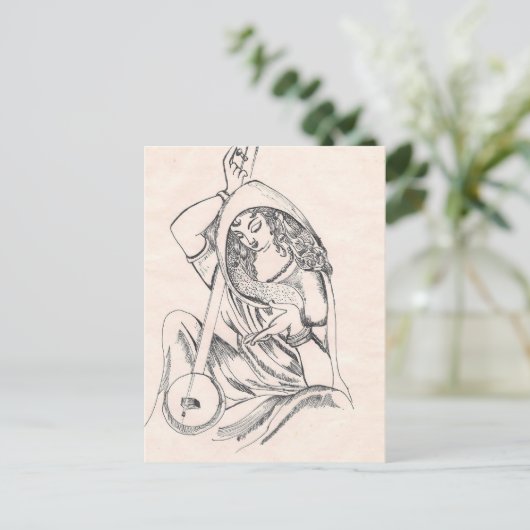 Mädchenspielsitar Postkarte (Stehend Vorderseite)