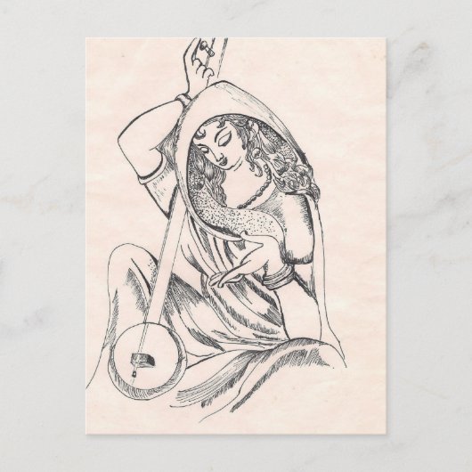 Mädchenspielsitar Postkarte (Vorderseite)