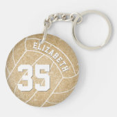 Mädchensport-Brauch Gold Volleyball Schlüsselanhänger (Rückseite)