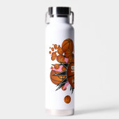 Mädchensportbällchen rosa schwarze Sterne Trinkflasche (Vorne)