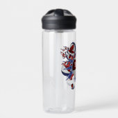 Mädchensportbällchen Rot-Blau-Sterne Trinkflasche (Vorderseite)