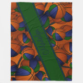 Mädchensportraum-Dekoration Blau-grüne Basketball Fleecedecke (Vorderseite)