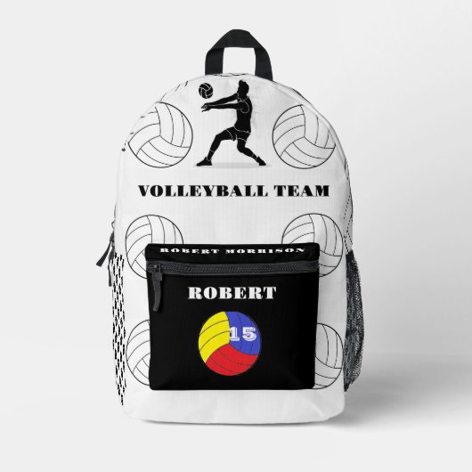 Mädchensportschuh-Player Schwarz-weiß Bedruckter Rucksack (Vorderseite)