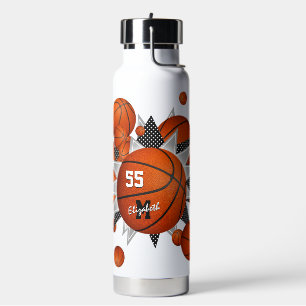 Mädchensportzubehör, Basketball und Sterne Trinkflasche