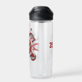 Mädchensportzubehör, rote graue Basketballstars Trinkflasche (Rückseite)